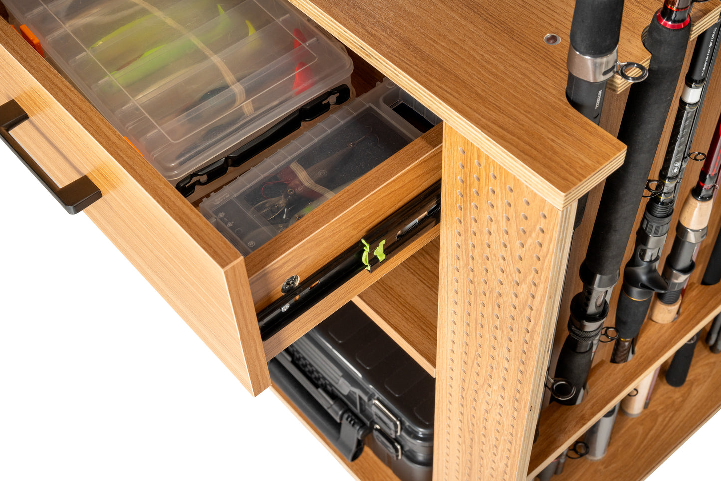 Fishing tackle cabinet, 65x50x84.5 cm, pine color