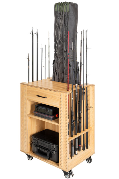 Fishing tackle cabinet, 65x50x84.5 cm, beech color