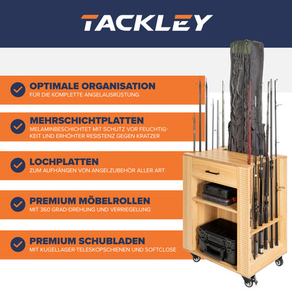 Fishing tackle cabinet, 65x50x84.5 cm, beech color