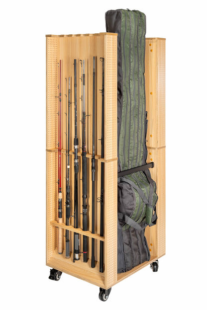 Fishing tackle cabinet, 65x50x158cm, beech color