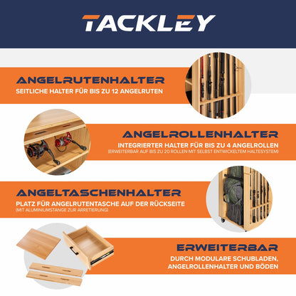 Fishing tackle cabinet, 65x50x158cm, beech color