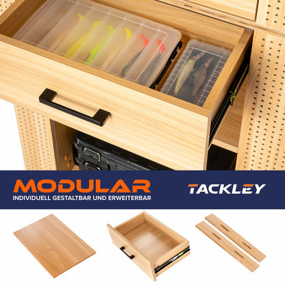 Fishing tackle cabinet, 65x50x158cm, beech color