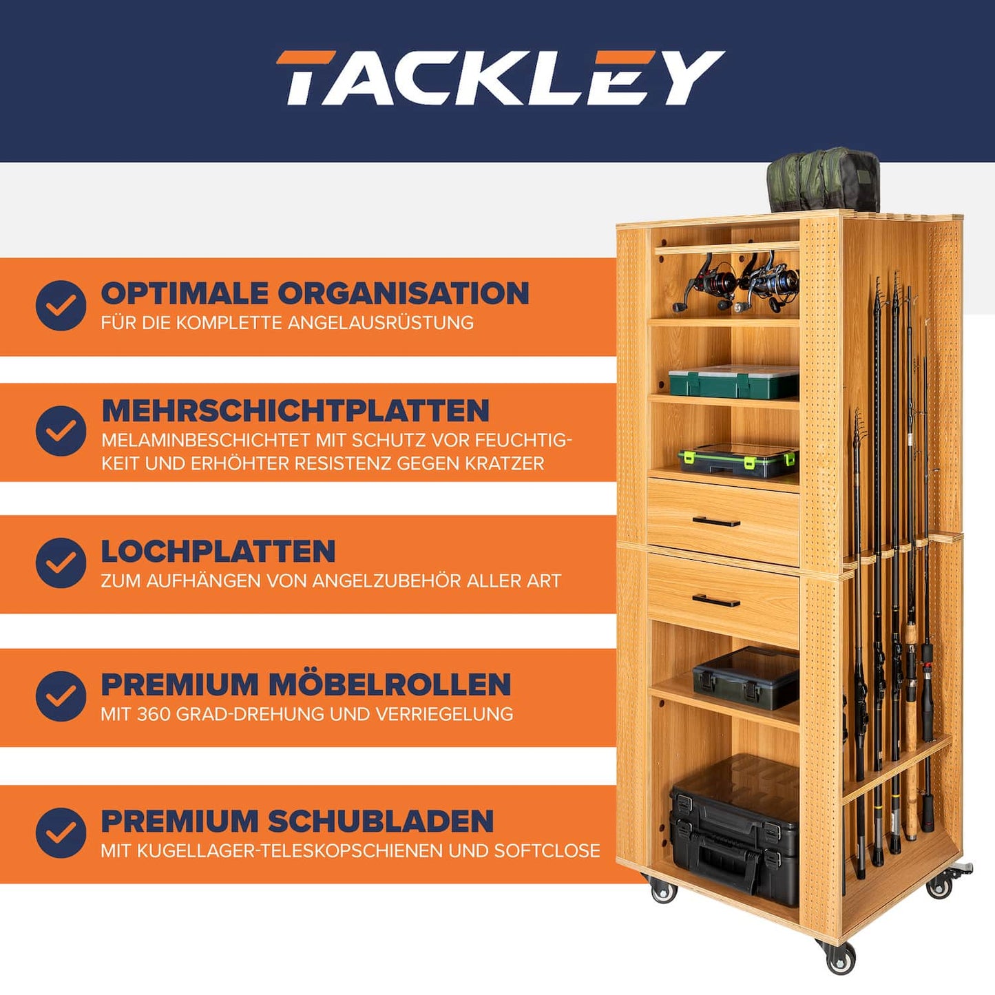 Fishing tackle cabinet, 65x50x158 cm, pine color